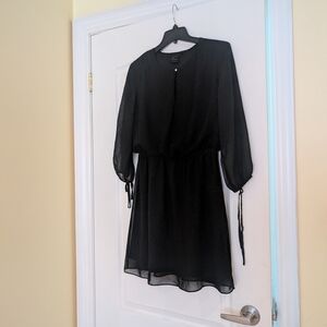 Reitmans Rock And Shine Size M Black Chiffon Dress With Dots